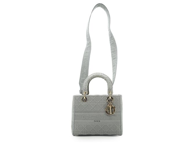 Lady Dior Medium Cannage D-Lite Gris - vista 3