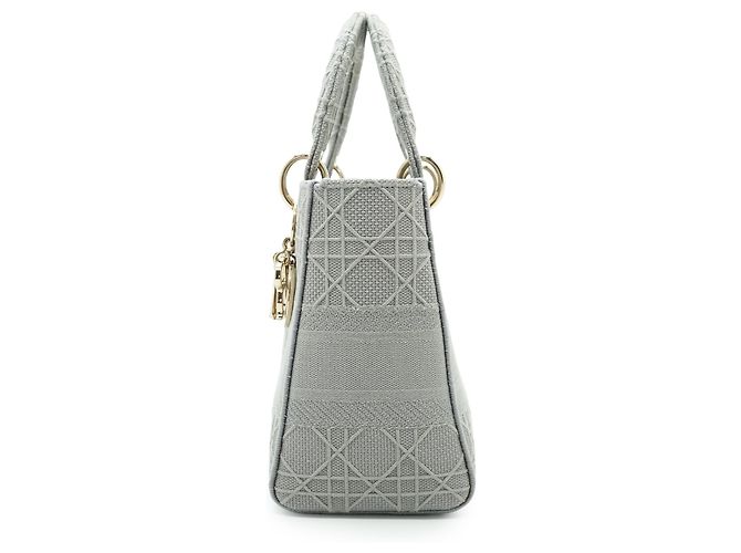 Lady Dior Medium Cannage D-Lite Gris - vista 5