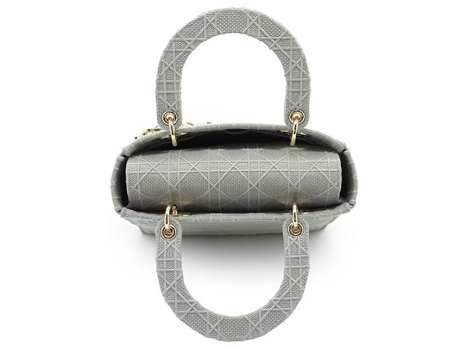 Lady Dior Medium Cannage D-Lite Gris - vista 9