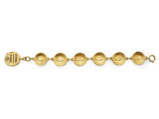 Chanel Bracciale Medaglione Vintage CC Starburst 31 Rue Cambon Paris D'oro - vista 3