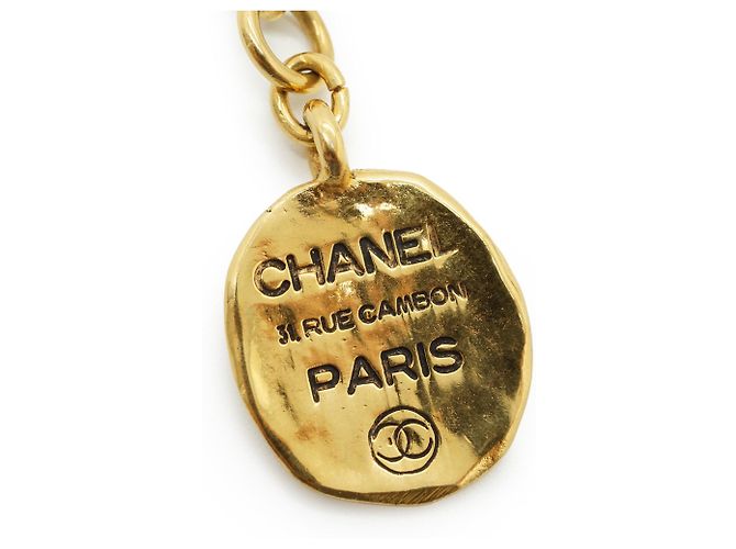 Chanel Bracciale Medaglione Vintage CC Starburst 31 Rue Cambon Paris D'oro - vista 5