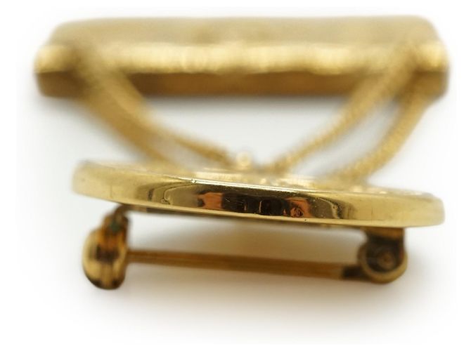 Chanel Spilla pendente Vintage 31 Rue Cambon Paris Matelasse Classic Bag D'oro - vista 10