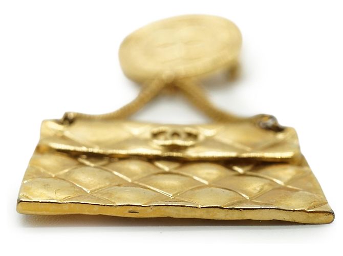 Chanel Spilla pendente Vintage 31 Rue Cambon Paris Matelasse Classic Bag D'oro - vista 5