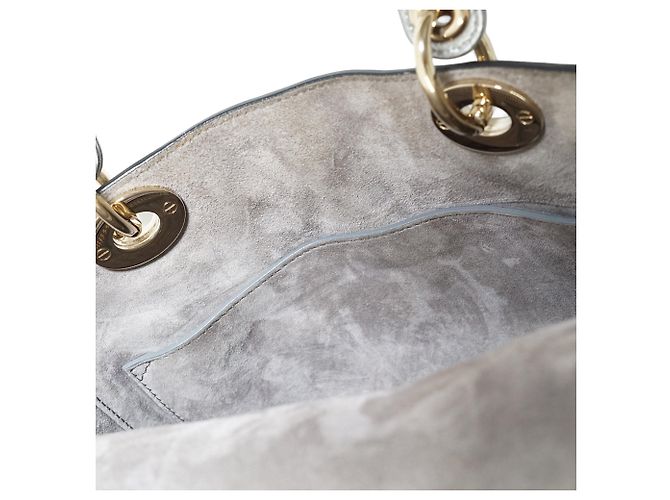 Lady Dior My ABCDior Cannage Supple Metallic Lambskin Medium Argenté Gris - vue 15