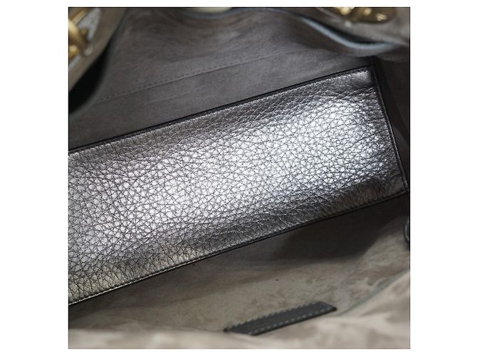 Lady Dior My ABCDior Cannage Supple Metallic Lambskin Medium Silber Grau - Ansicht 16