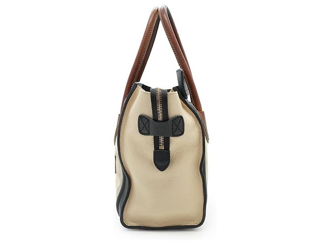 Céline Micro Tricolor Luggage Marrone Nero Beige - vista 3