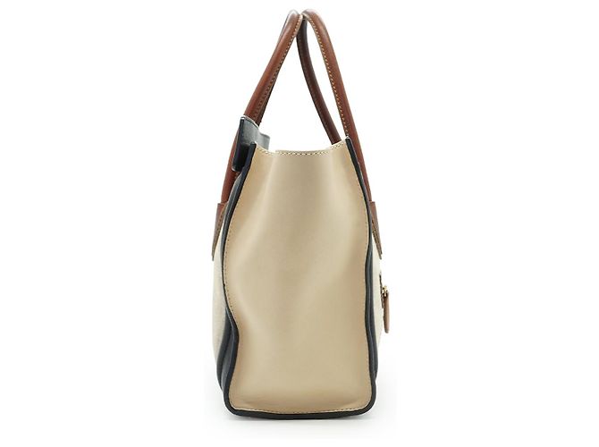 Céline Micro Tricolor Luggage Marrone Nero Beige - vista 4