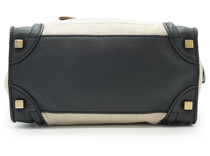 Céline Micro Tricolor Luggage Marrone Nero Beige - vista 5