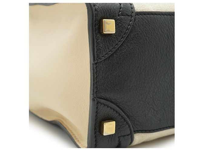 Céline Micro Tricolor Luggage Marrone Nero Beige - vista 6