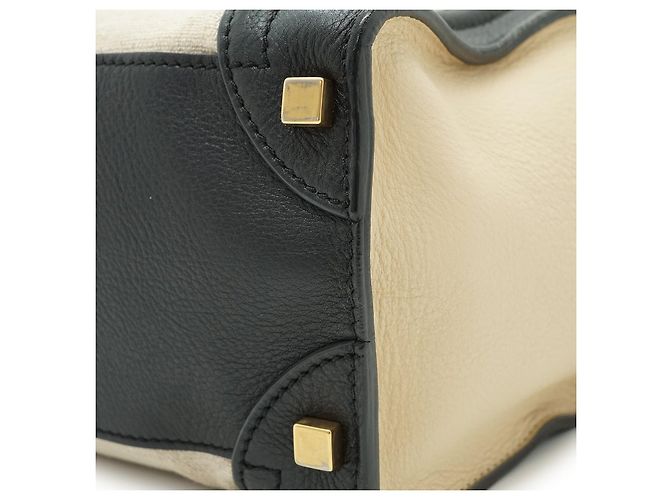 Céline Micro Tricolor Luggage Marrone Nero Beige - vista 7