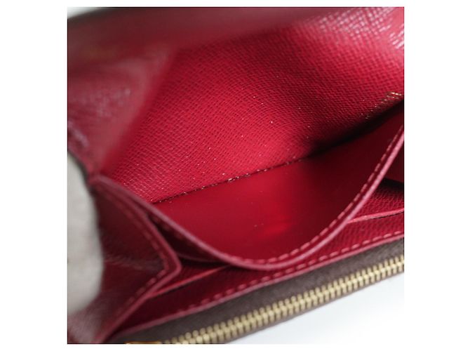 Louis Vuitton Monogram Rosalie Compact Wallet Portemonnaie Braun Rot - Ansicht 10