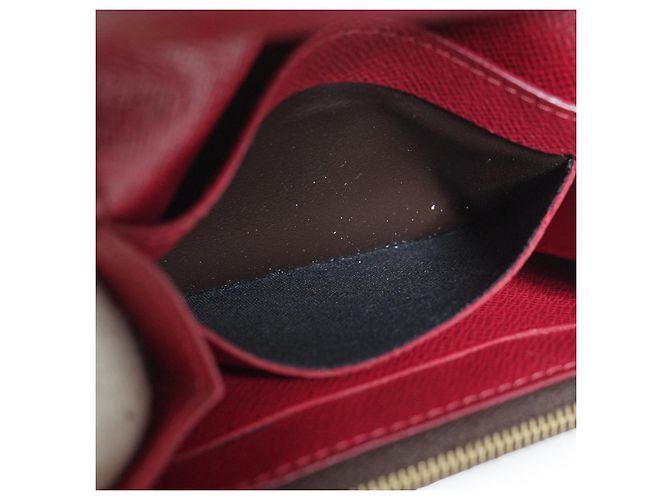 Louis Vuitton Monogram Rosalie Compact Wallet Portemonnaie Braun Rot - Ansicht 12