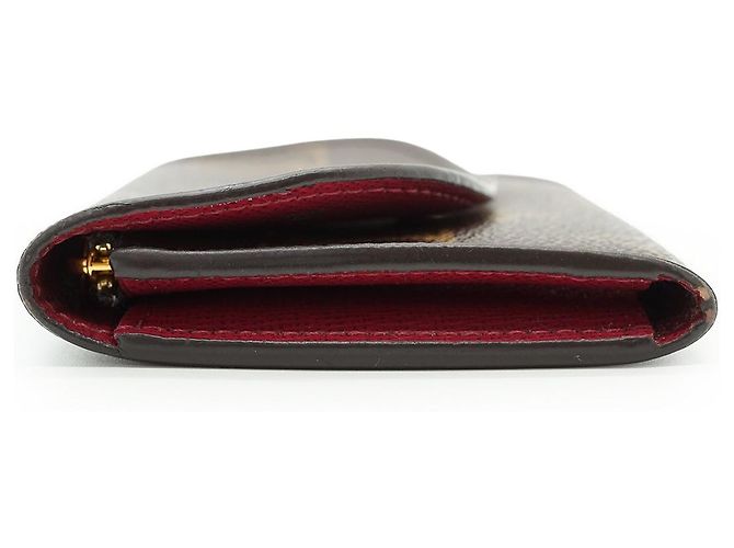 Louis Vuitton Monogram Rosalie Compact Wallet Portemonnaie Braun Rot - Ansicht 4