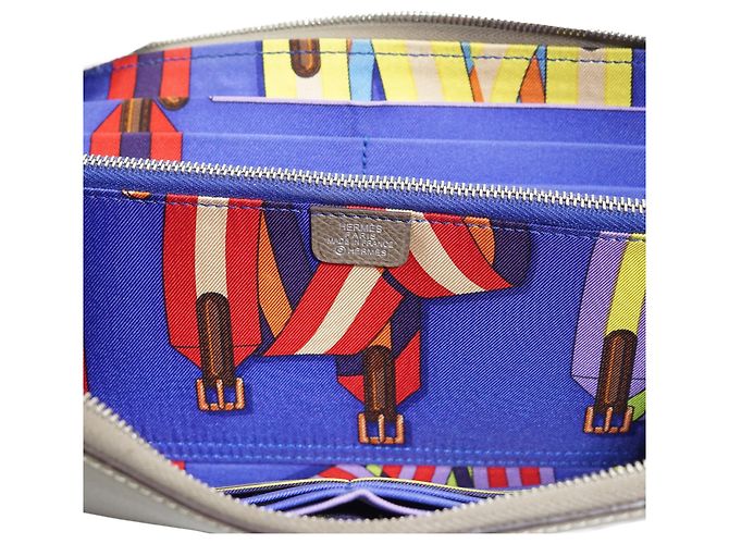 Hermès Portefeuille long Epsom Etoupe Les Sangles Azap Silk-in - vue 10