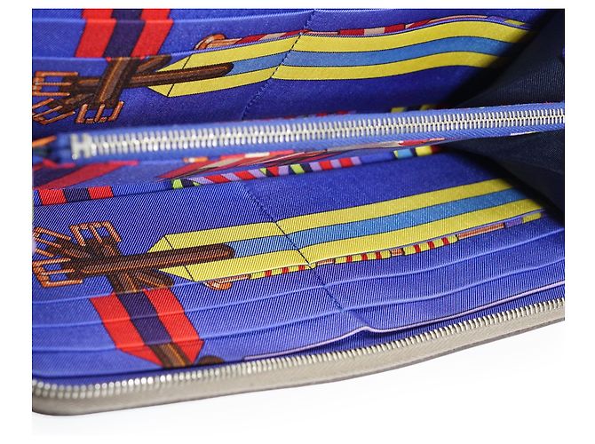 Hermès Portefeuille long Epsom Etoupe Les Sangles Azap Silk-in - vue 11