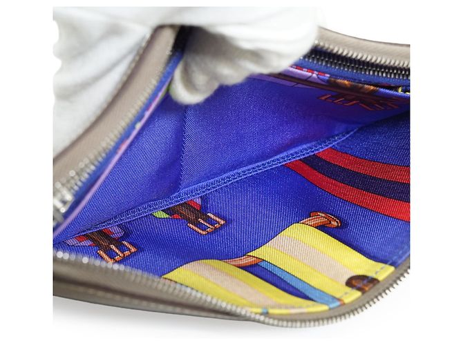 Hermès Portefeuille long Epsom Etoupe Les Sangles Azap Silk-in - vue 15