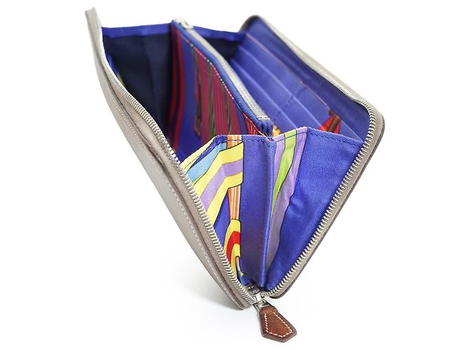 Hermès Portafoglio lungo Epsom Etoupe Les Sangles Azap Silk-in - vista 17