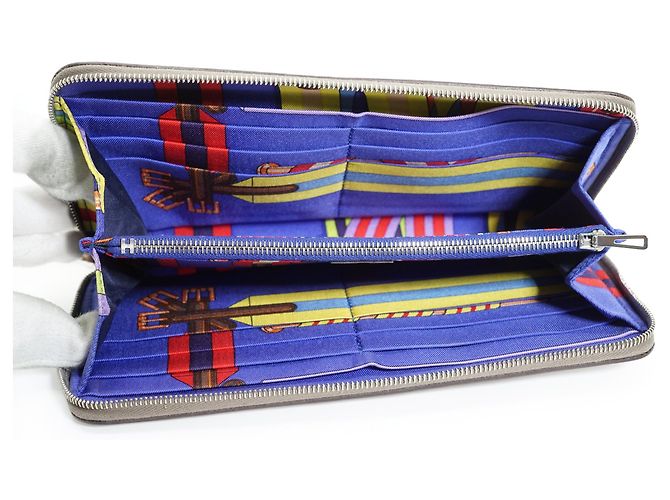 Hermès Portefeuille long Epsom Etoupe Les Sangles Azap Silk-in - vue 9