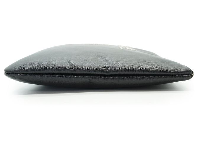 Chanel Clutch CC Studded Deauville O-Case in pelle caviar Nero - vista 4