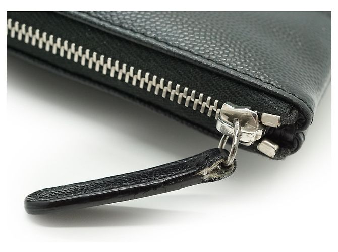 Chanel Clutch CC Studded Deauville O-Case in pelle caviar Nero - vista 9