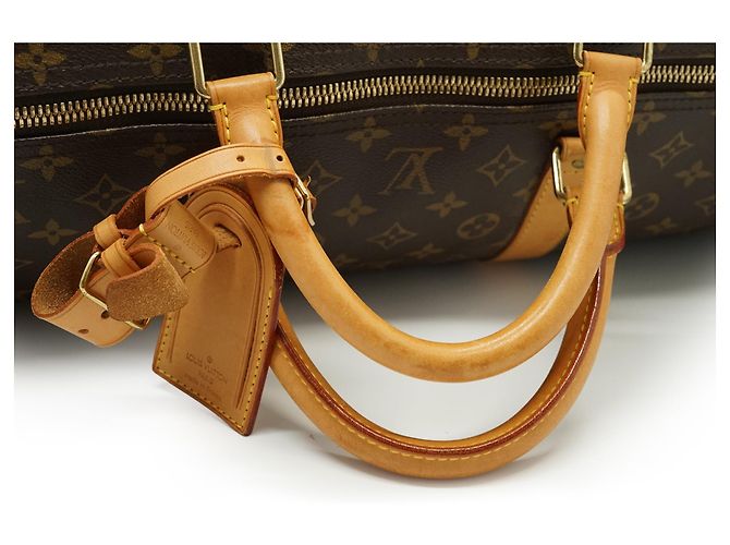 Louis Vuitton Monogram Keepall Bandouliere 60 Castaño - vista 10