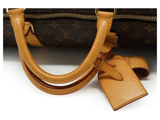 Louis Vuitton Monogram Keepall Bandouliere 60 Castaño - vista 11