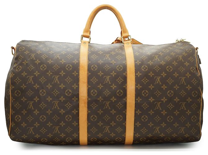 Louis Vuitton Monogram Keepall Bandouliere 60 Castaño - vista 3