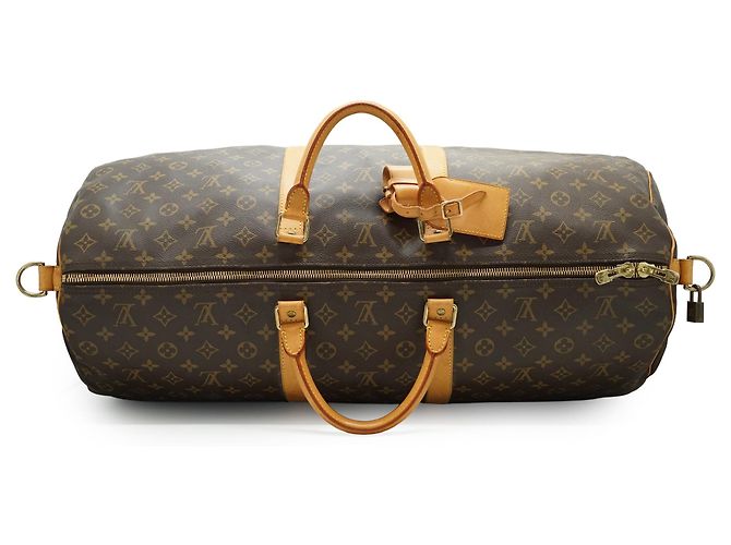 Louis Vuitton Monogram Keepall Bandouliere 60 Castaño - vista 9