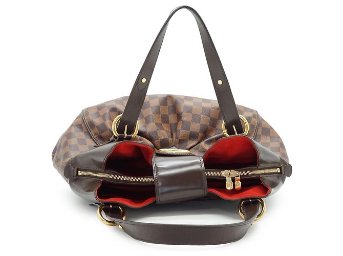 Louis Vuitton Damier Ebene Sistina GM Marrone Rosso - vista 10