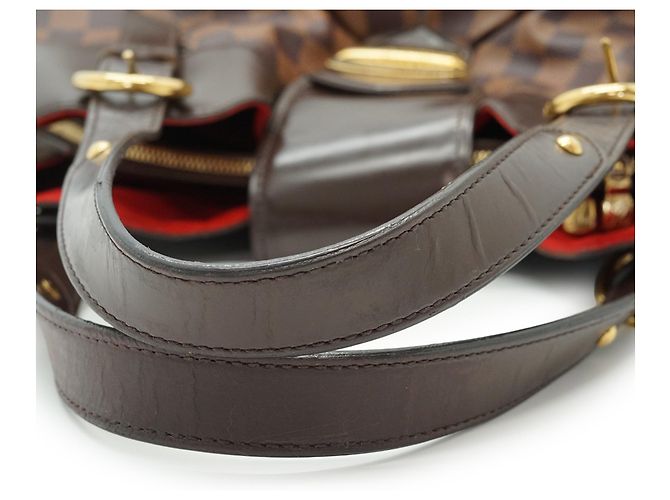 Louis Vuitton Damier Ebene Sistina GM Marrone Rosso - vista 11