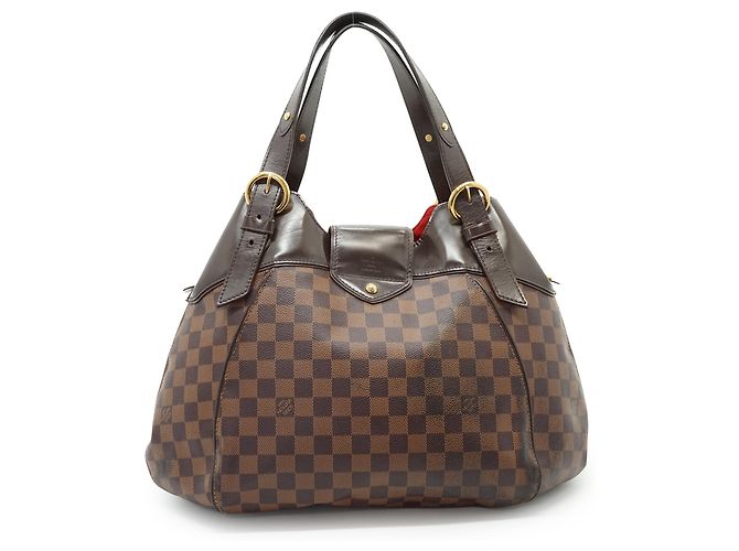 Louis Vuitton Damier Ebene Sistina GM Marrone Rosso - vista 2