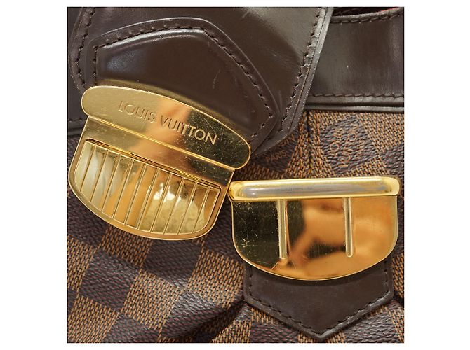 Louis Vuitton Damier Ebene Sistina GM Marrone Rosso - vista 9
