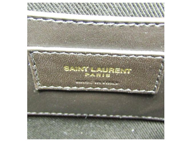 Autre Marque Saint Laurent Le Monogramme Coeur Monogram All Over Coated Canvas and Leather Castaño - vista 4