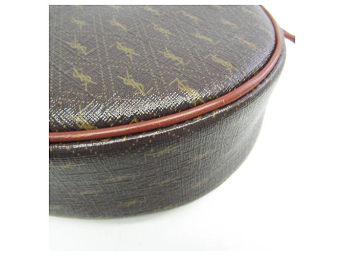 Autre Marque Saint Laurent Le Monogramme Coeur Monogram All Over Coated Canvas and Leather Castaño - vista 6