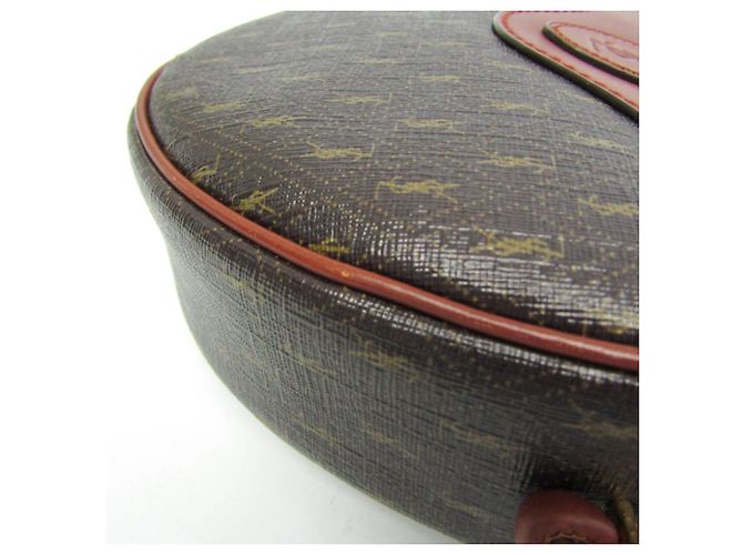 Autre Marque Saint Laurent Le Monogramme Coeur Monogram All Over Coated Canvas and Leather Castaño - vista 7
