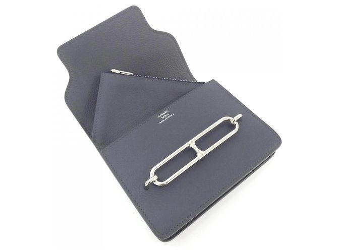 Hermès Hermes Luli Slim Bi-Fold Geldbörse Blau - Ansicht 3
