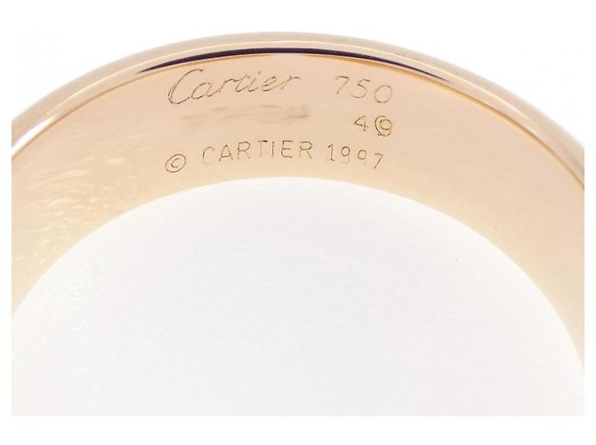 Anello Cartier 2C in oro bianco rosa e giallo 18K - vista 3