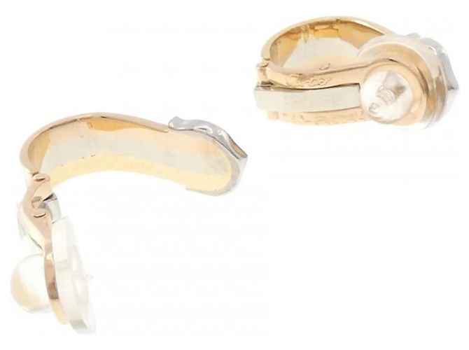 Cartier 2C Diamant Ohrringe in Dreifarbigem Gold - Ansicht 3