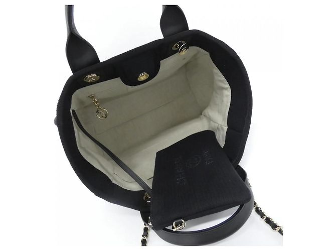 Borsa Chanel Deauville Line AS3257 Nero - vista 7