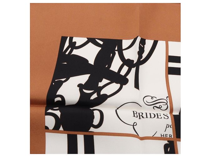 Hermès Carré Hermes 70 EN DESORDRE Marrone Nero Bianco - vista 6