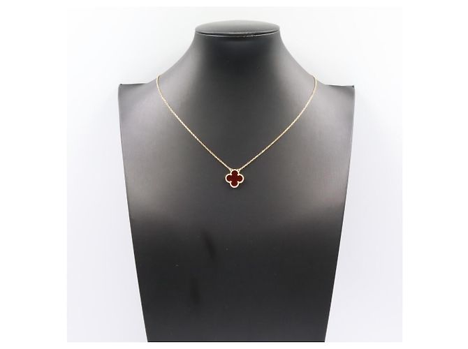 Van Cleef & Arpels Vintage Alhambra Karneol Halskette Rot Golden - Ansicht 5