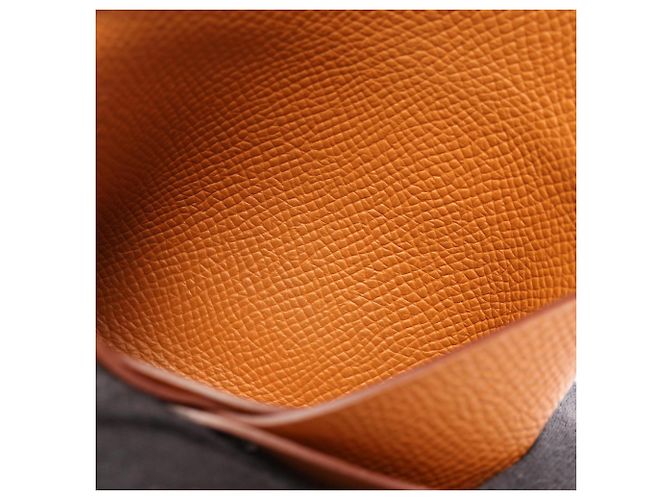 Hermès Cartera Hermes Calvi Duo - Monedero Castaño Dorado - vista 10
