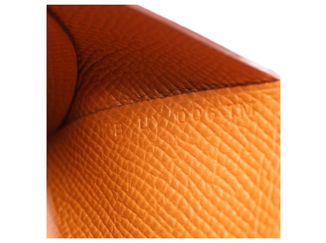 Hermès Cartera Hermes Calvi Duo - Monedero Castaño Dorado - vista 7