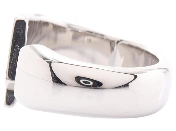 Ring Hermès Anello a fascia Hermes Carousel Argento Bianco - vista 2