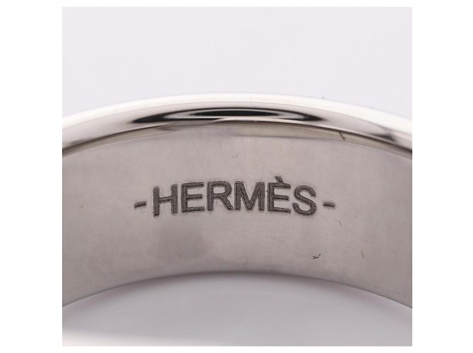 Ring Hermès Anello a fascia Hermes Carousel Argento Bianco - vista 4