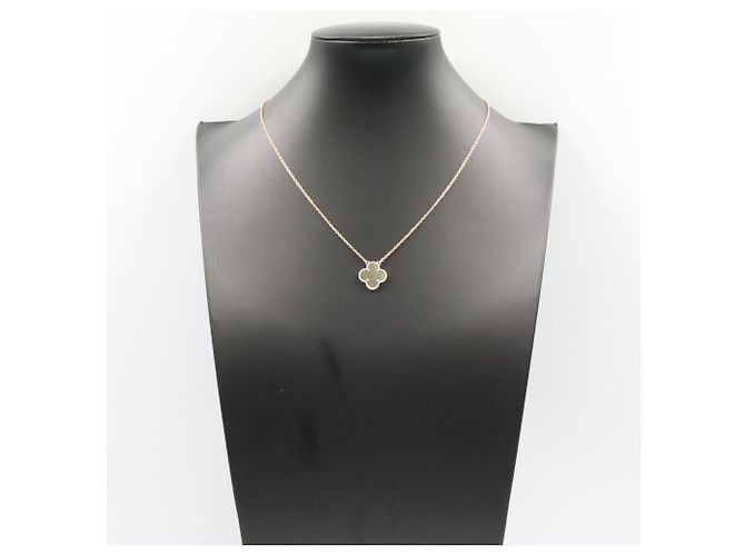 Collana Van Cleef & Arpels Vintage Alhambra Marrone D'oro - vista 5