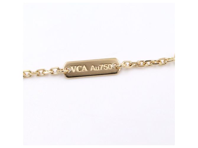 Collana Van Cleef & Arpels Vintage Alhambra Malachite D'oro Verde - vista 3