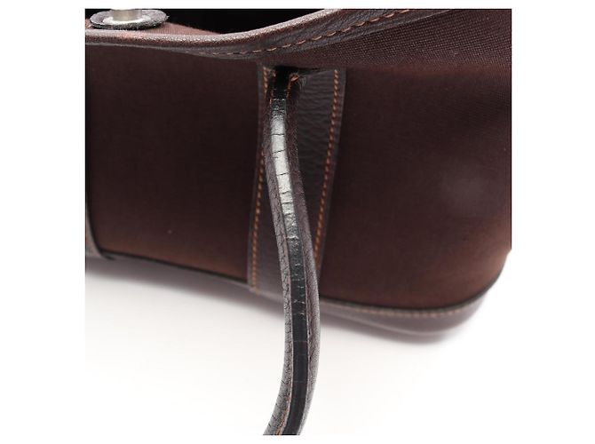 Hermès Borsa Tote Hermes Garden Party Marrone Damier ebene - vista 12