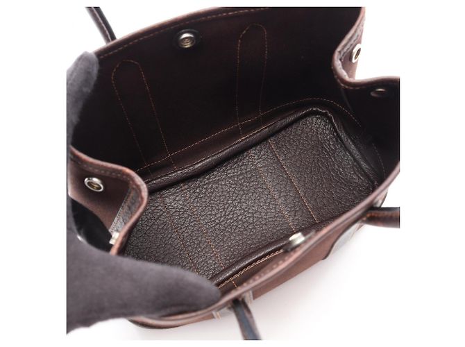 Hermès Borsa Tote Hermes Garden Party Marrone Damier ebene - vista 3