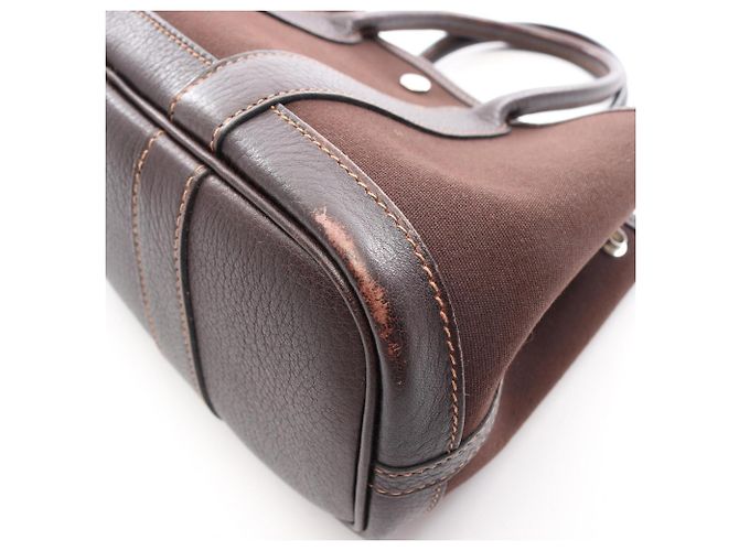 Hermès Borsa Tote Hermes Garden Party Marrone Damier ebene - vista 6